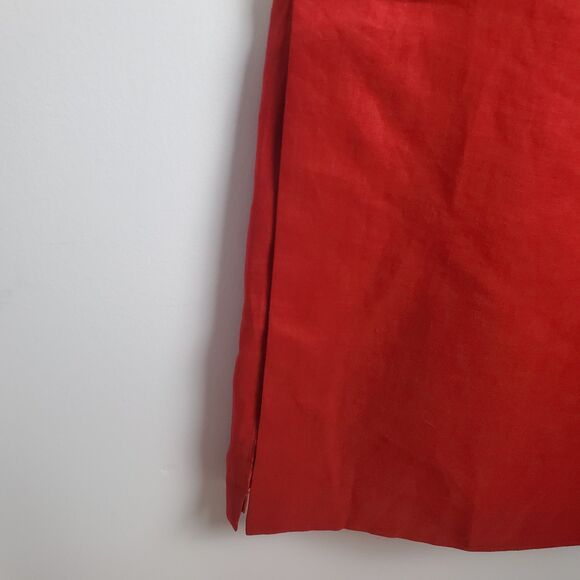 Vintage Talbots Red Irish Linen Maxi Dress Size 8 - Picture 2 of 8